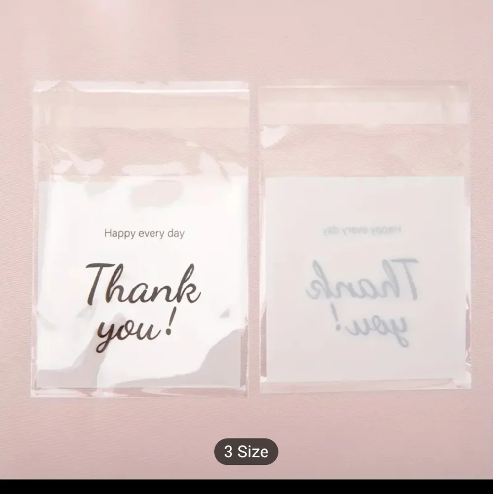 Clear 'Thank You' Plastic Treat Bags for Home Office - 50